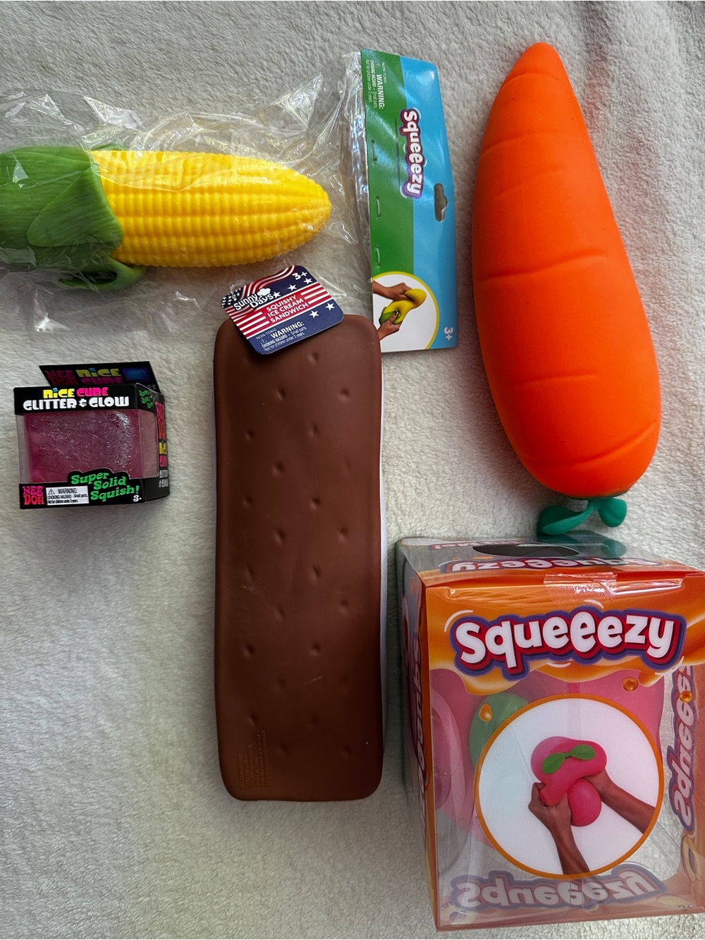 Needoh and Squeezy Bundle Carrot & Corn Squishy